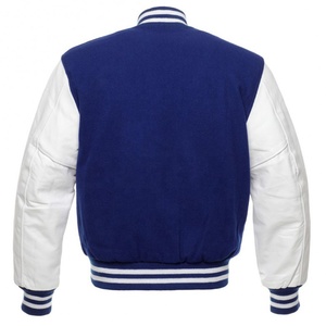 Chaqueta Bomber de Béisbol Varsity de Alta Calidad para Hombre, Talla Grande, de Invierno, con Mangas de Cuero y Lana - Product Image 3