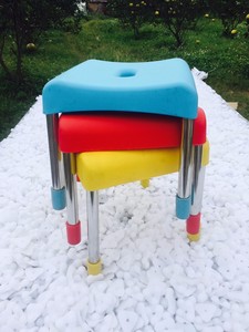 Chaise de siège carré moderne avec pieds en acier inoxydable-Mobilier de salon en plastique solide-Vente en gros - Product Image 6