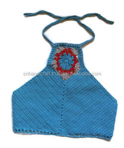 Handmade Creations Crochet Boho Lace Bralet Crochet Halter <b>Top</b> Handmade <b>Festival</b> Summer Crop <b>Top</b> - Product Image 1