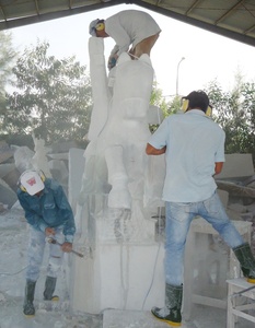 Usine sculptée à la main Style Design oriental abstrait femme nue Statue en marbre DSF-A031 grès Figure Statue - Product Image 3