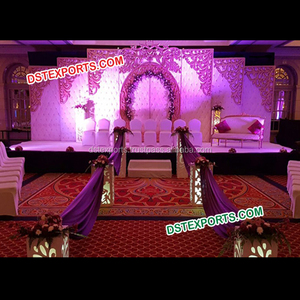 Decoración de boda con temática occidental blanca, Panel de cristal ajustado, color blanco, con diferentes estilos dorados, de cuero, para boda - Product Image 1