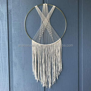 Attrape-rêve mural en macramé, forme circulaire, 100% coton, livraison gratuite - Product Image 3