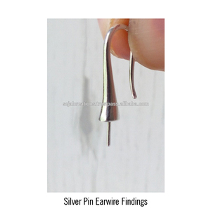 Composants de résultats en argent Sterling 925 faits à la main-résultats de boucles d'oreilles en fil d'oreille - Product Image 1