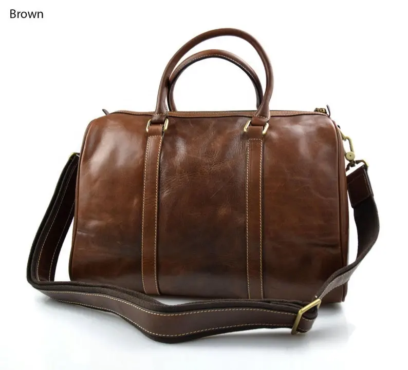 New Men's Leather Duffel Travel Bag Weekender Gift For Him IHS-0055