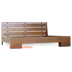 Cama Jodhpur de madera maciza en estilo suave Muebles elegantes para el hogar - Product Image 1