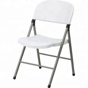 Blow Molded Plastic Folding Chair In White