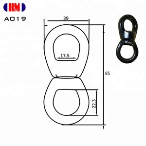Escalade CE EN354 Double roulement à billes pivotant connecteur en alliage d'aluminium 30kN résistance à la rupture Carton emballé - Product Image 3