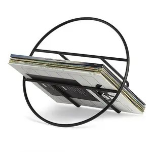 Black Magazine Rack wholesale portable floor powder coating metal magazine display rack used in store shop library wholesale