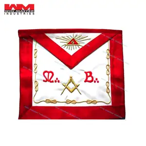 スコットランドの儀式F.MASONIC MASTER MASON APRON MB RED W G