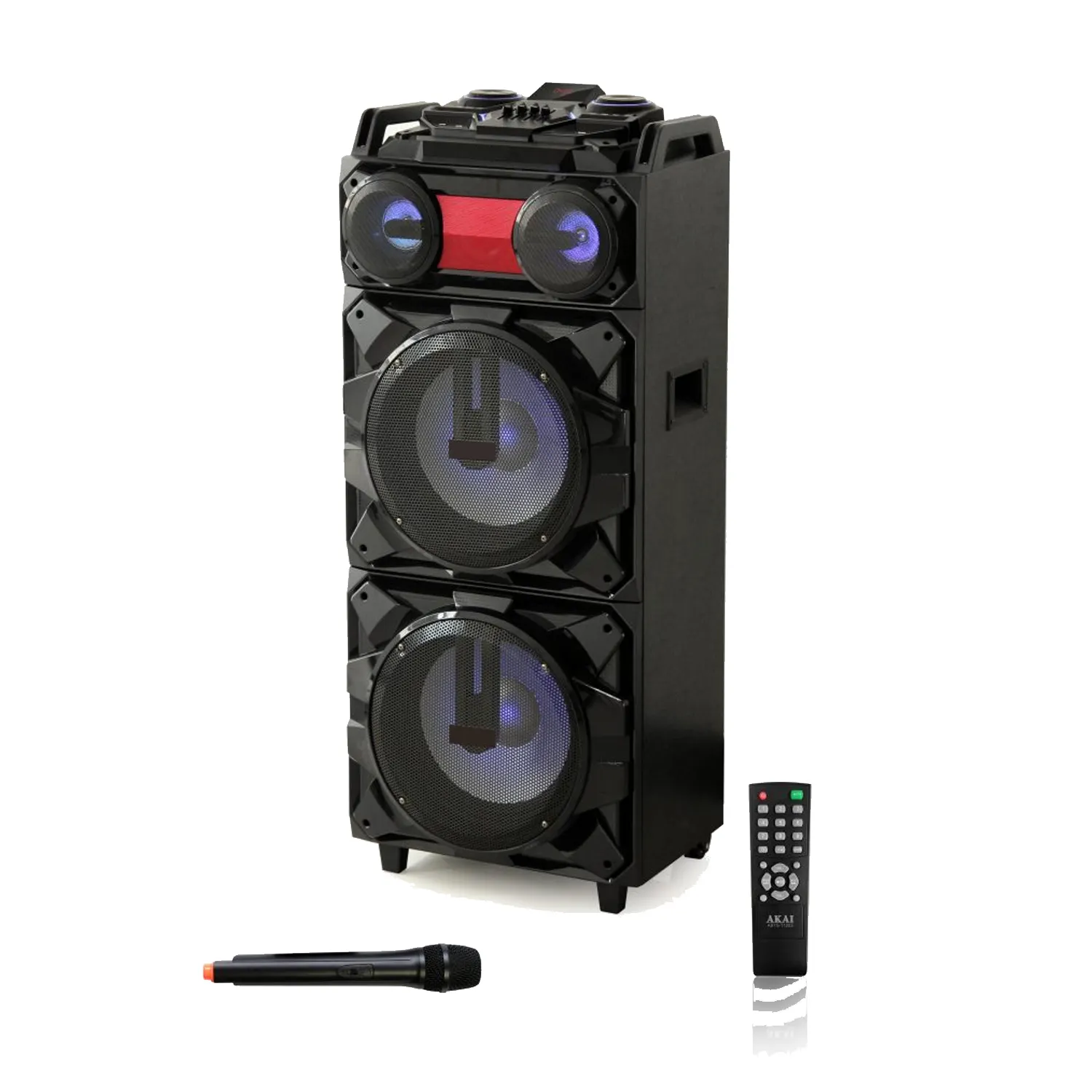 SPEAKER Gigi Biru Portabel CT-ABTS-T1203 dengan Mikrofon Stereo Nirkabel, Radio FM, Karaoke