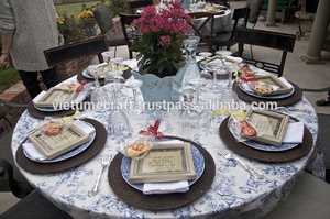 Tapis de table rond en rotin, chargeur de mariage, 12 pièces, vente en gros - Product Image 3