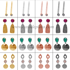 พลอยควอตซ์สีดำ rutile 925เครื่องประดับเงินสเตอร์ลิงต่างหูชุบทองทันสมัยทันสมัยสำหรับวันครบรอบแต่งงาน - Product Image 3