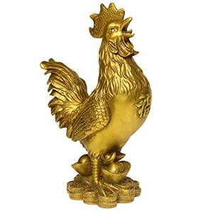 Statue de coq en laiton (poulet), figurine de poulet en laiton Feng Shui faite à la main, collection de décoration d'intérieur - Product Image 2
