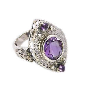 Anillo de Plata de Ley 925 con Amatista, Hecho a Mano, Joyería Fina de Primera Calidad, Última Moda, Vermeil Eternity, Suministro de Fábrica - Product Image 1