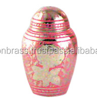 Urna funeraria de latón metálico exquisita esmalte brillante negro impreso urnas terminadas urna de cremación decorativa para el hogar - Product Image 4