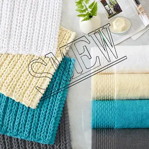 6pc Curv Jacquard Wavy Cotton Towel Set