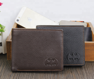 Portefeuille pour jeune homme en cuir véritable, première couche de cuir de vache, Batman - Product Image 1