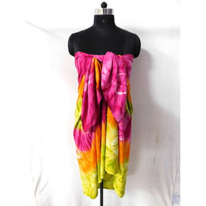 Paréo de plage en rayonne pour femme, vêtements d'été confortables, teinture par nouage à la main, serviette sarong - Product Image 1