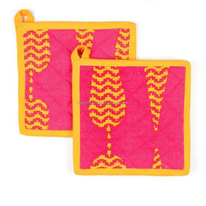 Mitones de horno de algodón con juego de soporte de olla de lona - Product Image 4