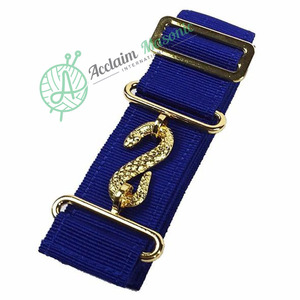 Tablier d'officier de loge maçonnique bleu marine avec ceinture réglable et ensemble de serpent doré, badges en métal 3D, décoration de logo - Product Image 1