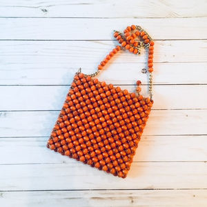 Caramel <b>Wooden</b> Beaded Bag - Product Image 1