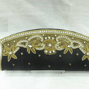 Seductor bolso de noche de lujo al por mayor bolso de mano con cuentas Con seda de diamantes de imitación de cristal con patrón de piedra y forro Acrílico - Product Image 1