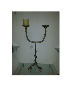 Bougeoir à 2 bras en relief doré - Product Image 6