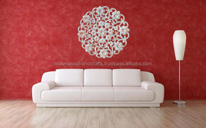 แผ่นทองแดงตกแต่งผนัง MDF 60x60ซม. ศิลปะสีขาวงานตกแต่งผนังงานหัตถกรรมทำจากไม้บราวน์งานหัตถกรรมอินเดีย - Product Image 2