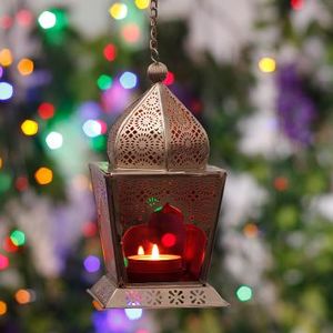Moroccan <b>Gold</b> Handmade Hanging <b>Lantern</b> for Home Office Wedding Decor; Durable Candle Holders & <b>Lanterns</b> by Art India Collections - Product Image 3