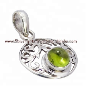 สร้อยคอพลอยเพอริดอตสีเงิน925ดีไซน์ประณีตสำหรับชายและหญิงจี้เครื่องประดับชั้นดี - Product Image 2