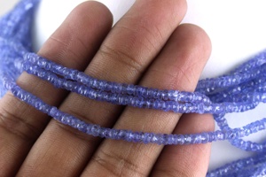 Fabricante facetado Rondelle Beads Natural Blue Tanzanite Gemstone para hacer joyería DIY de alta calidad-Pulseras y collares - Product Image 6