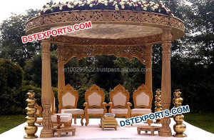 Mandaps en bois de différents modèles, sculptés à la main pour les mariages, mandaps traditionnels indiens pour les mariages, installation en Suisse - Product Image 6
