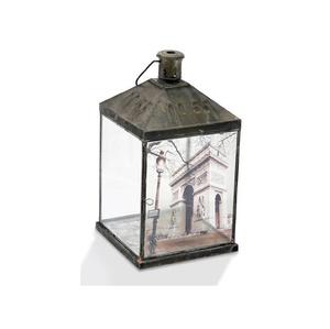 Lanterne à bougie en métal et verre en fer finition rustique pour la décoration de la maison décoration de bureau décoration de mariage - Product Image 1