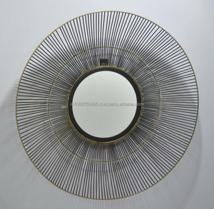 กระจกแขวนทรงกลมสไตล์เอเชียนเซน IHA ทำจากเหล็กและกระจก สำหรับตกแต่งผนังห้องนอนและห้องน้ำ - Product Image 4