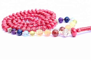 สร้อยคอลูกปัดทับทิม108มาลา7จักระสำหรับทุกเพศสร้อยพลอยสีม่วงห้อยคอสไตล์โบฮีเมียนของขวัญสำหรับงานปาร์ตี้ - Product Image 4