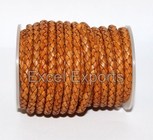 Cuerdas de Bolo de cuero trenzado Premium en tamaños de 3mm, 4mm, 5mm para fabricación de joyas, correas para perros, decoración, manualidades DIY - Product Image 1