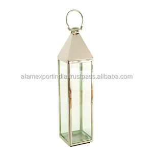 Round Hanging Vertical Stripe Hollow Out <b>Large</b> Metal <b>Lantern</b> for <b>Candle</b> Windproof <b>Candle</b> Stand Antique Metal <b>Candle</b> <b>Lantern</b> - Product Image 1