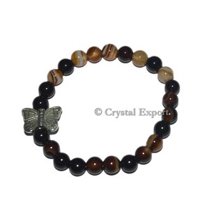 Buy Online <b>Gemstone</b> Black Onyx <b>Bracelets</b> with Butterfly - Product Image 1