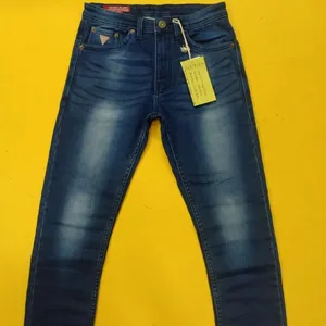 Premium Quality Stock Branded Labels Men's Authentic Regular Straight Jeans Zip Fly Elastic Waist Bangladeshi Surplus/Stock Lots