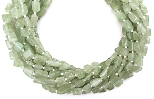 Impressionnant qualité lisse pépites forme naturel vert Prehnite perles de pierres précieuses faisant des bijoux faits à la main en gros - Product Image 5