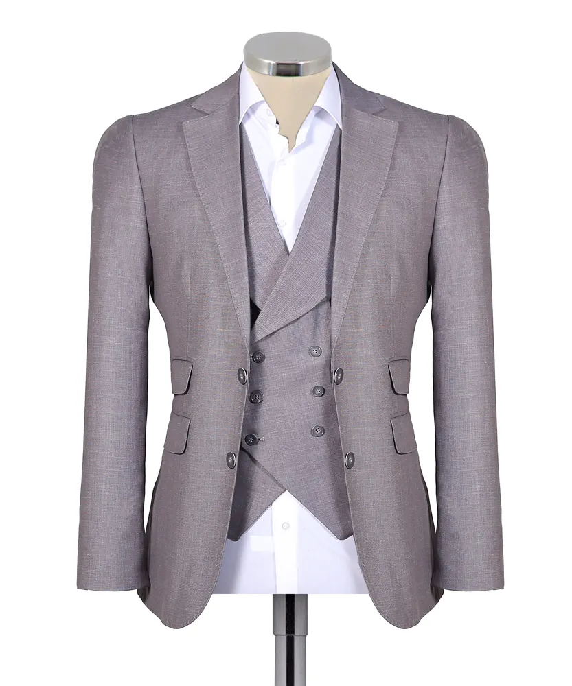 Turkish Factory 3 Piece Gray Business Suit For Men Turkish