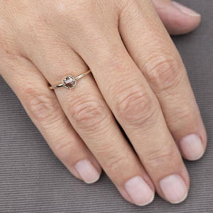 <span class=keywords><strong>Anello</strong></span> <span class=keywords><strong>Solitario</strong></span> con Diamante Naturale Marrone Rustico da 0,50 <span class=keywords><strong>Carati</strong></span> in Oro Giallo 14k, <span class=keywords><strong>Anello</strong></span> Nuziale con Diamante, Fedi Nuziali in Oro 18k per Coppie - Product Image 5