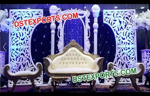 Antiguo de estilo Bollywood boda escenario boda real escenario elegante decoración de escena de boda - Product Image 2
