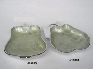 Tazón moderno para servir, tazón de aluminio fundido con esmalte de dos tonos en formas azul y verde, también disponible en esmalte y metal seguro para alimentos - Product Image 6