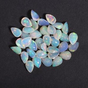 Piedras preciosas sueltas de pera facetada de ópalo etíope Natural de 4mm y 6mm, precio al por mayor, piedra para hacer joyas, collar, pulsera, anillo - Product Image 1
