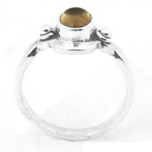 2024 à la mode Hip Hop femmes argent plaqué bague à facettes Citrine Quartz pierres précieuses bijoux diamant pierre principale lunette réglage fêtes - Product Image 1