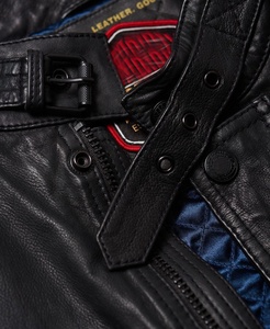 Veste en cuir pour hommes, 4 poches, vente en gros, - Product Image 4