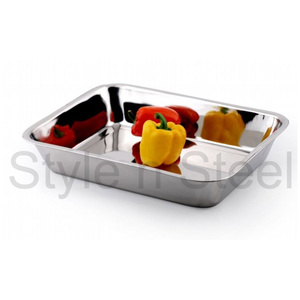 Plateau multifonctionnel de service alimentaire Plateau de cuisson profond en acier inoxydable de qualité alimentaire Plateau de cuisson en acier inoxydable - Product Image 1