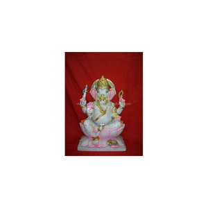 รูปปั้นพระพิฆเนศหินอ่อนสีขาว - Product Image 1