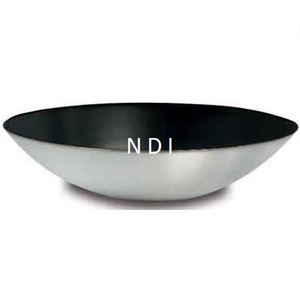 Bol de service à salade de fruits en mélamine avec finition décorative faite à la main de forme personnalisée Bol de service arrondi en métal en aluminium - Product Image 1